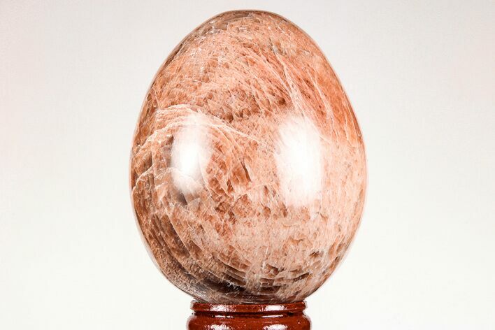 2.75" Polished Peach Moonstone Egg - Madagascar